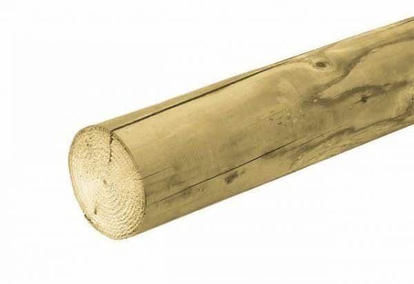 Carpgarant - Vuren tuinpaal rond  10 cm dik Ø10 cm - 300 cm