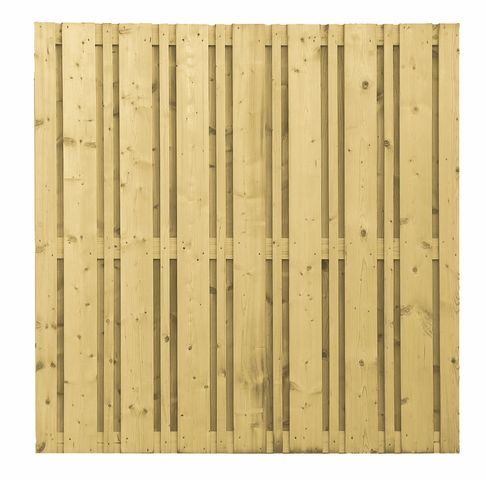Carpgarant - Schutting 180x180cm recht brede en smalle plank