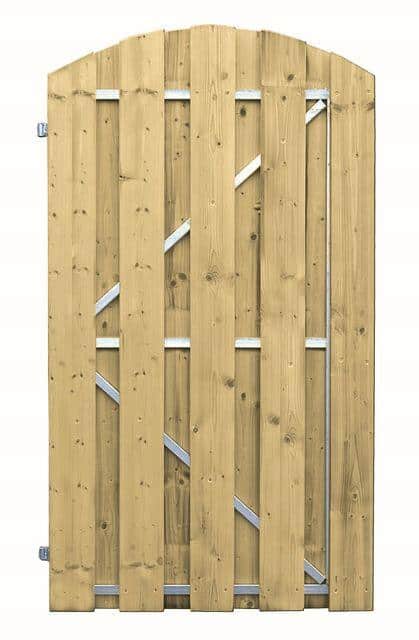 Carpgarant - Vuren Tuindeur toog stalen frame en slotgat - 180x100cm linksdraaiend