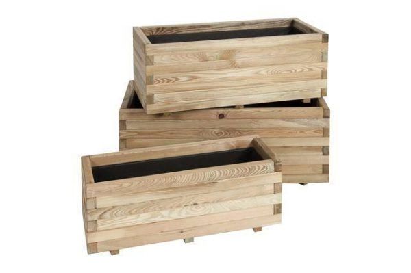 Carpgarant - Grenen bloembakken set 3 stuks