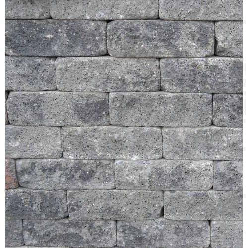 Kijlstra - Splitrock hoek muurelement getrommeld - 11x13x29 cm - grijs/zwart