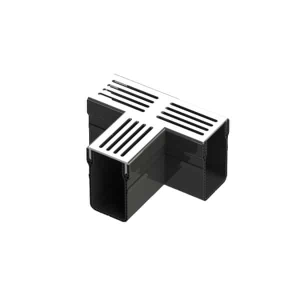 Michel Oprey - Aquadrain TEE Section Grey Grating 6,5 cm grijs