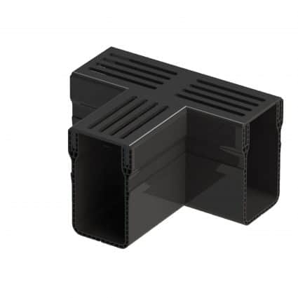 Kijlstra - Aquadrain TEE Section Black Grating 6,5 cm zwart