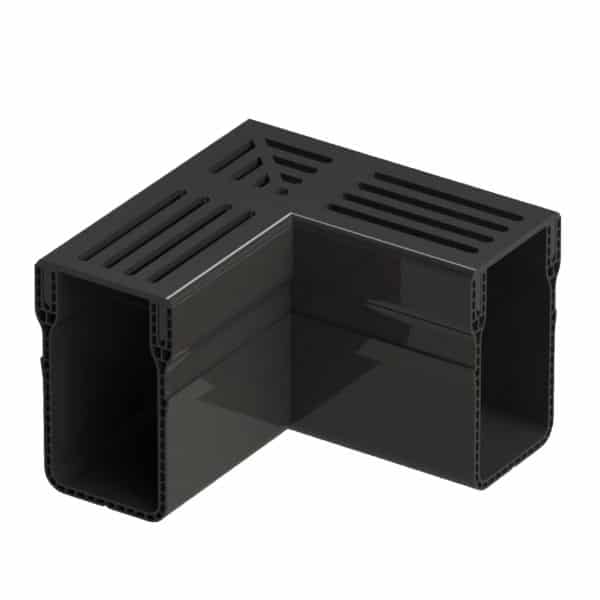 Michel Oprey - Aquadrain Corner Black Grating 6,5 cm zwart