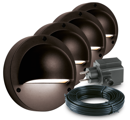Garden Lights - Wandverlichting Deimos set van 4 st. - Zwart