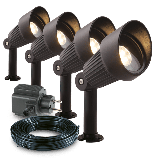 Garden Lights - Lampen Focus set van 4 st. - Zwart