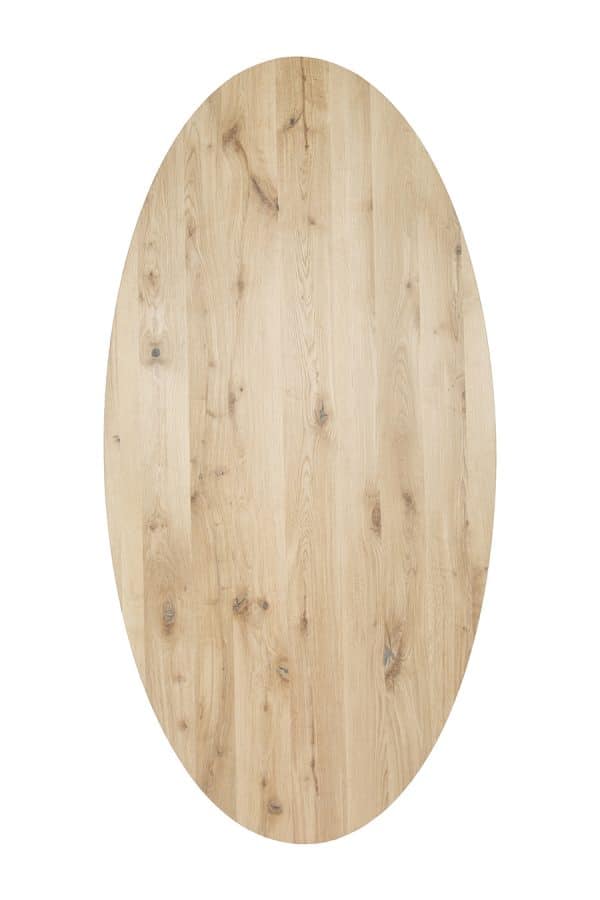 Tafelblad - Rustiek C - Ovaal blad rechte kant - 2200x1100  mm