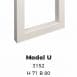 Onderstel Model U - H42 B38 profiel - 80x80 mm - Wit