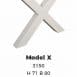 Onderstel Model X - H42 B38 cm profiel - 80x80 mm - Wit