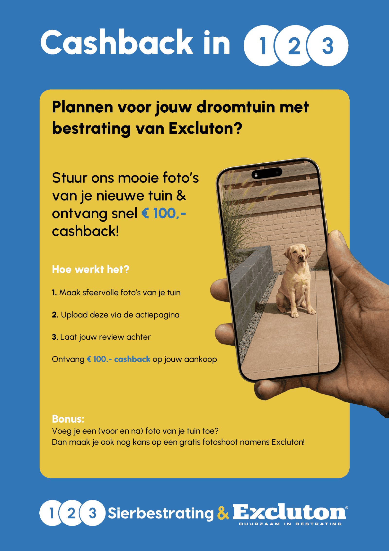 123 Sierbestrating Cashback actie review Excluton