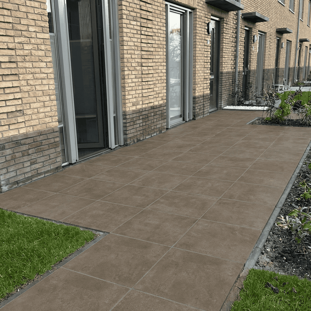 AANBIEDING- Keramische tuintegel Betonlook - 60x60x4,8 cm - Ibiza Carbon