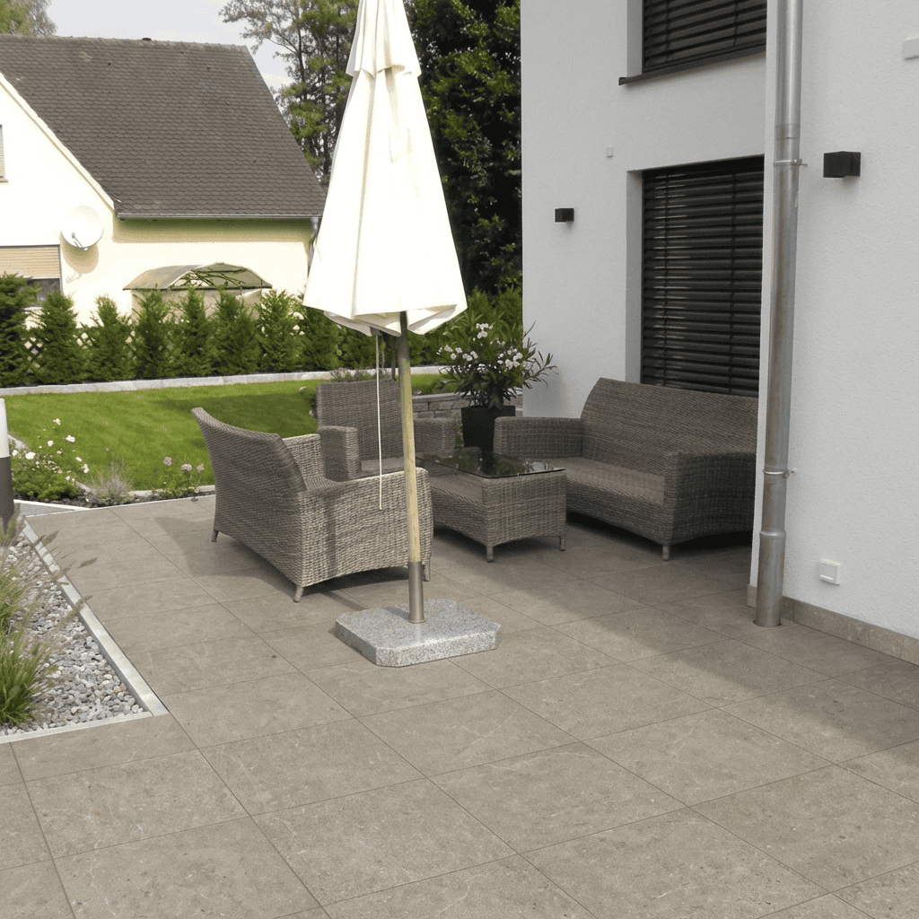 AANBIEDING- Keramische tuintegel Natuursteenlook – 60x60x4,8 cm – Ibiza Zand