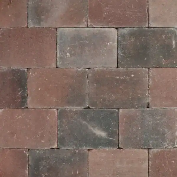 Trommelsteen 20x30x6 rood genuanceerd Zwart