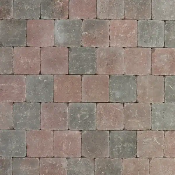 Trommelsteen 15x15x6 rood genuanceerd Rood 15 x 6 x 15 cm