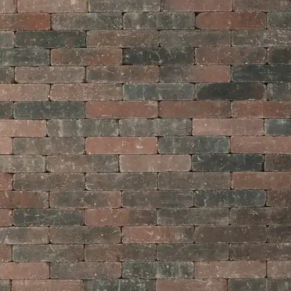 Trommelsteen 20x5x7 rood genuanceerd Zwart