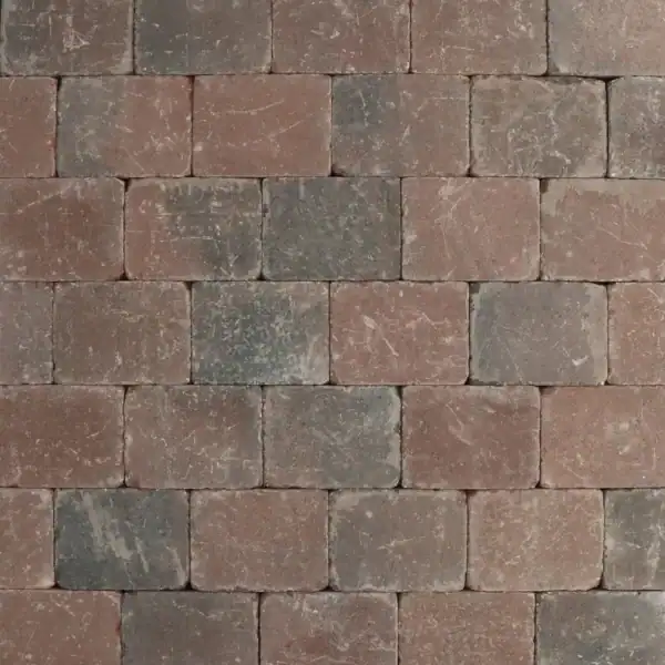 Trommelsteen 15x20x6 rood genuanceerd Zwart