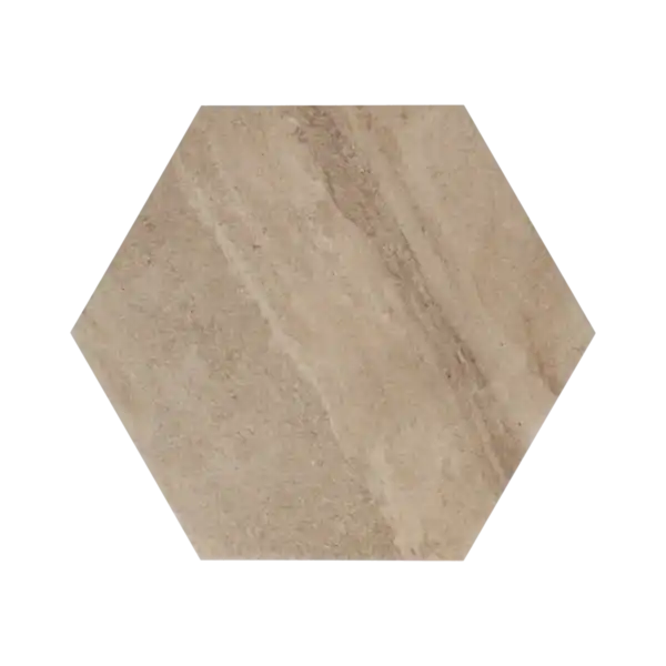 Staptegel Hexagon Cappuccino o60x52x2cm Beige 60 x 2 x 52 cm