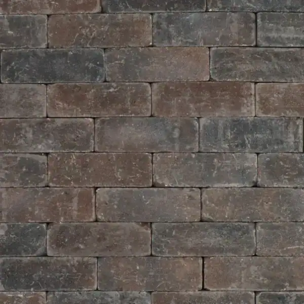 Trommelsteen 21x7x7 bruin/zwart genuanceerd Bruin