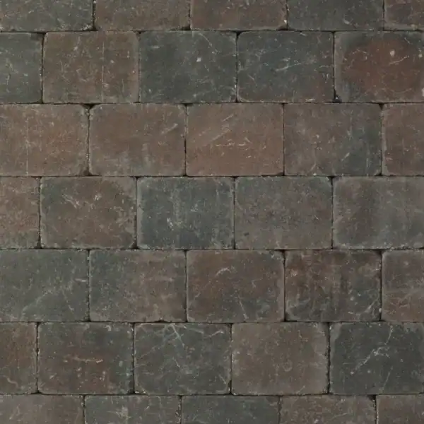 Trommelsteen 15x20x6 bruin/zwart genuanceerd Zwart