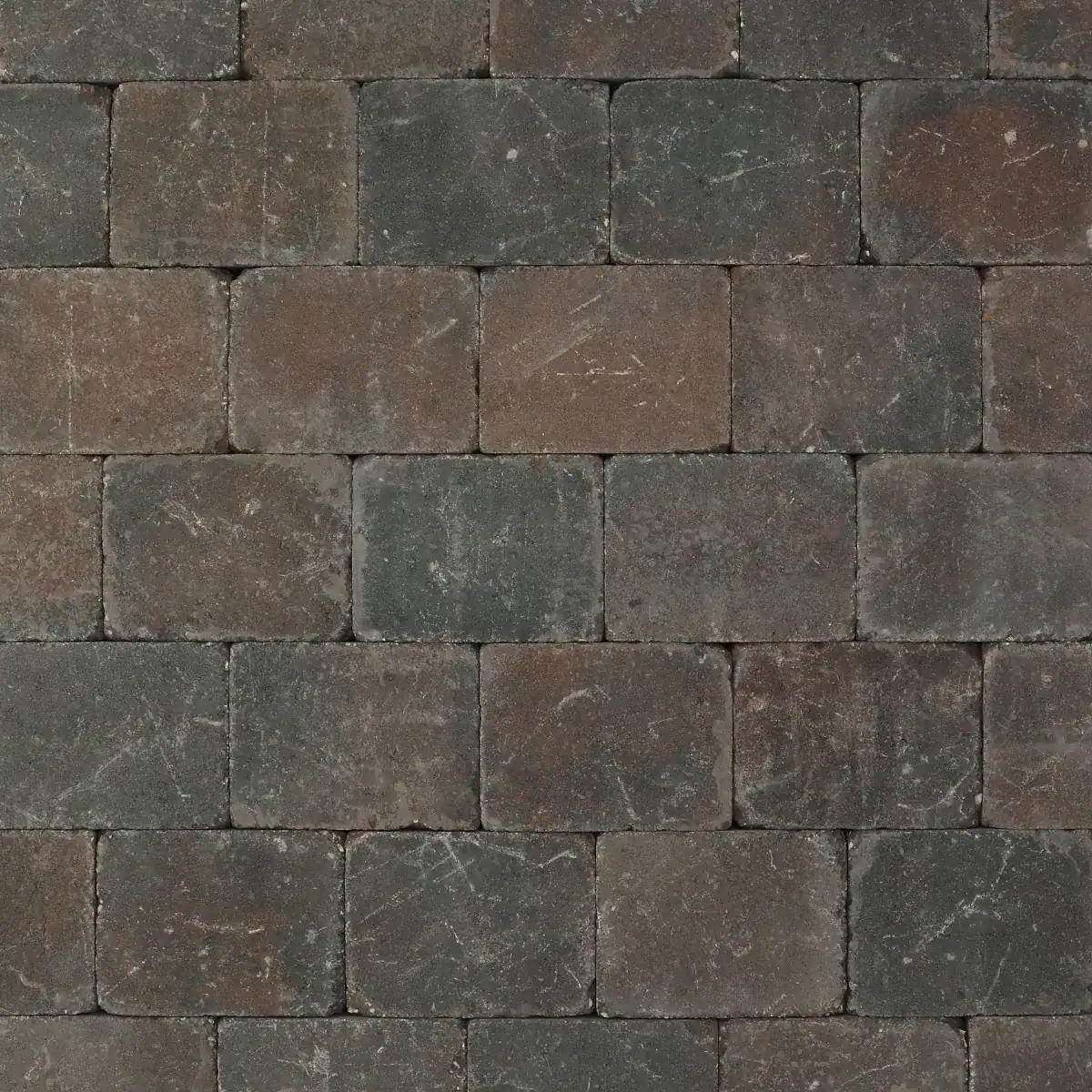 Trommelsteen 15x20x6 bruin/zwart genuanceerd Zwart