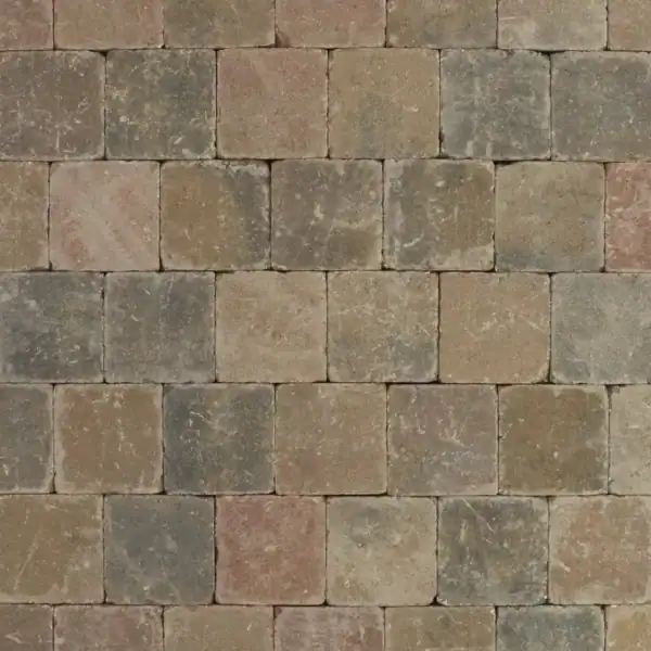 Trommelsteen 15x15x6 brons genuanceerd Bruin