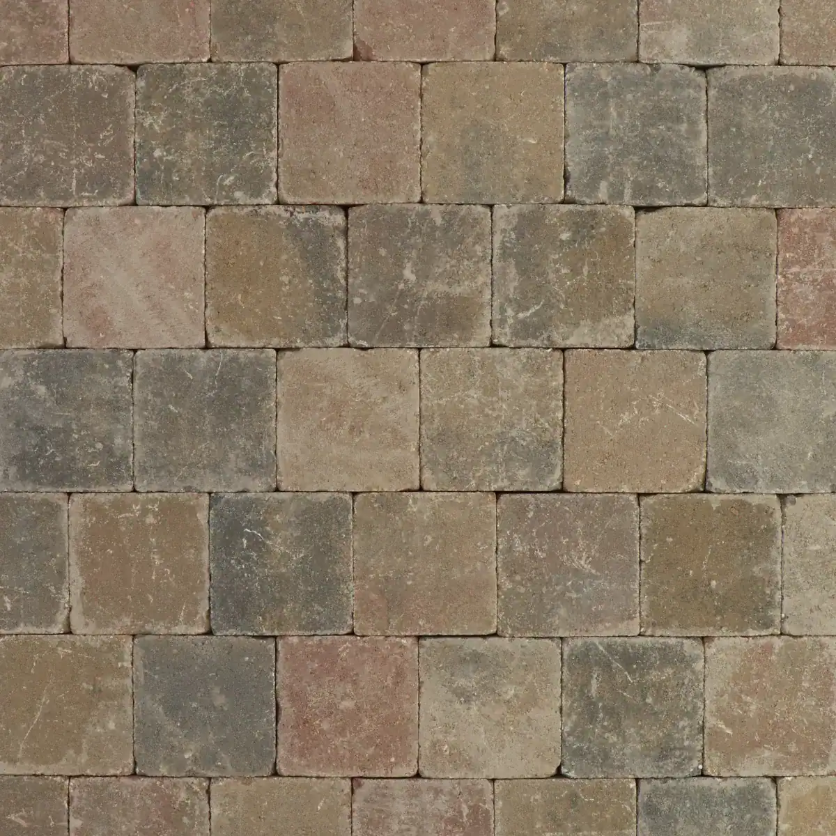 Trommelsteen 15x15x6 brons genuanceerd Bruin
