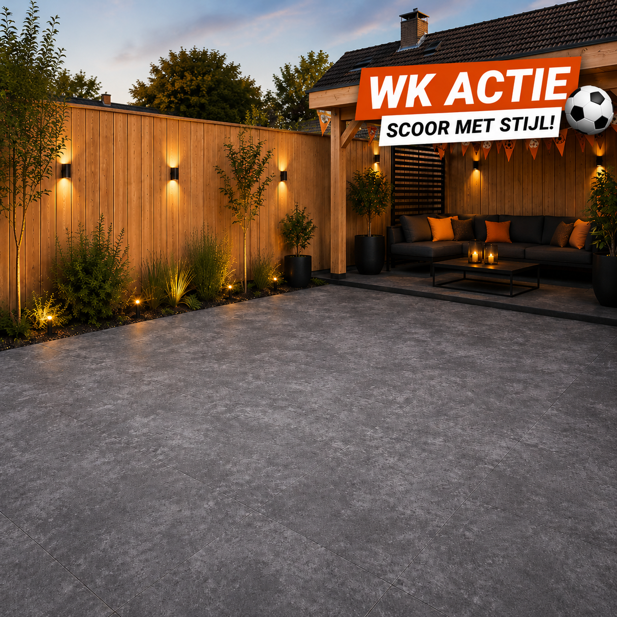 WK deal terrastegel 60x60x4 cm Vegas Black